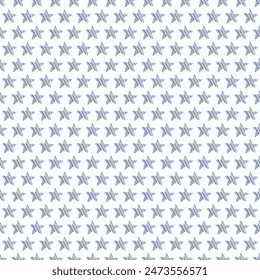 Seamless pattern with blue stars on a white background. Scandinavian minimalist trendy design. For cards, banners, posters, flyer, party invitation, packaging, wrapping paper and fabric design
