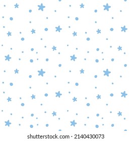 Nahtloses Muster mit blauen Sternen. Vektorgrafik.