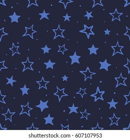 seamless pattern with blue stars.Background for wrapping or other typography