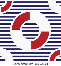 seamless pattern blue stripes and a lifeline