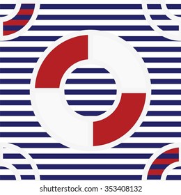 seamless pattern blue stripes and a lifeline