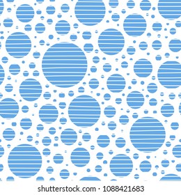 seamless pattern with blue stripped rounds
