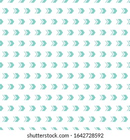 Seamless pattern with blue strokes, arrows on white background. Ethnic symmetric background. Diagonal rhombus pattern. Geometric seamless texture.