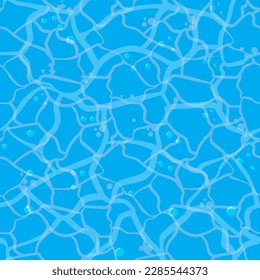 Seamless pattern of blue swimming pool. Texture of water