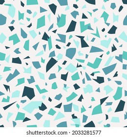 Seamless pattern with blue terrazzo design