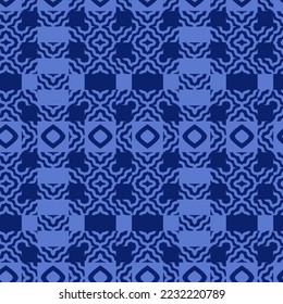 seamless pattern in blue tones with oriental elements