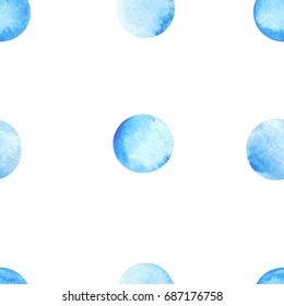 seamless pattern with blue watercolor drops
