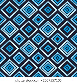 Patrón sin fisuras con rombo de acuarela azul. Fondo geométrico Abstractas. Ilustración vectorial