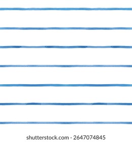 nahtloses Muster mit blauen Aquarellstreifen. handgemalte Pinselstriche, gestreifter Hintergrund, Pinselstriche. Vektorgrafik