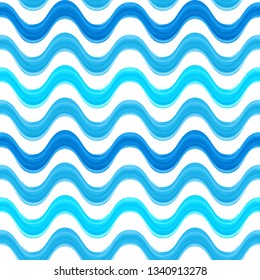 Seamless pattern with blue watercolors painted on transparent background. Vector image. Eps 10