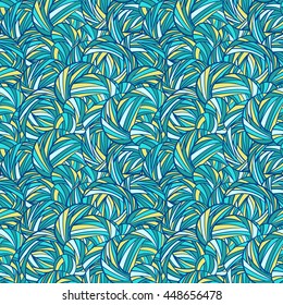 Seamless pattern, blue wave background, vector illustration