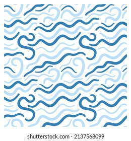 Seamless pattern with blue waves.