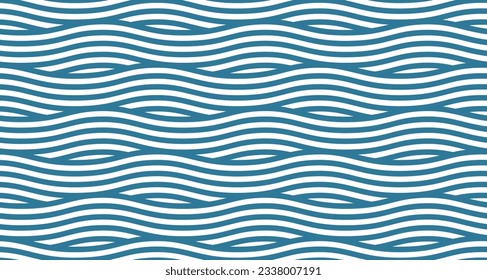 Seamless pattern with blue waves