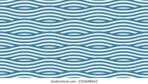 Seamless pattern with blue waves