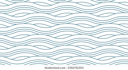 Seamless pattern with blue waves