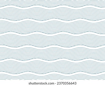 Seamless pattern with blue waves