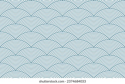 Seamless pattern with blue waves