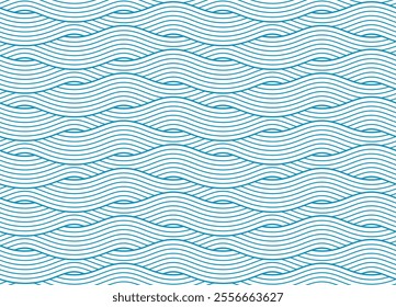 Seamless pattern with blue waves