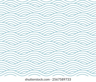 Seamless pattern with blue waves