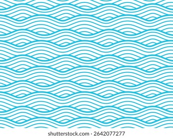 Seamless pattern with blue waves