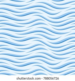 Seamless pattern with blue waves. Abstract modern vector background with stylish water.