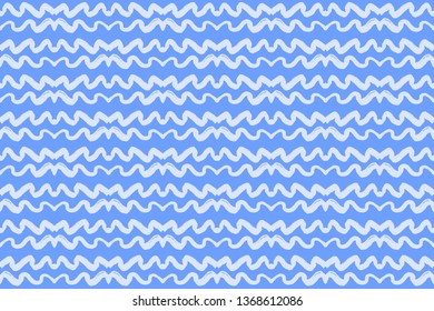 Seamless pattern with blue waves, grungy background.