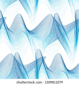 Seamless pattern with blue waves. Vector illustration
