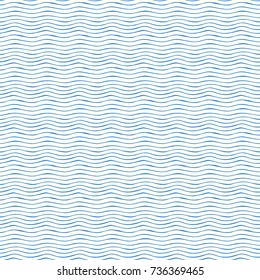 Seamless pattern - blue waves. Vector marine background