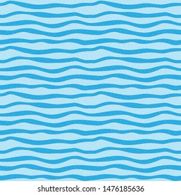 Seamless pattern with blue wavy stripes and glitters. 