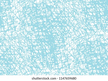 Seamless pattern with blue and white chaos mosaic. shabby scratched background, abstract grunge texture for surface design. stock vector 