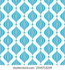 Seamless pattern with blue and white circles on a blue background