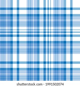 Patrón inmaculado en colores azul y blanco para la lija, tela, ropa, mantel y otras cosas. Imagen vectorial. 