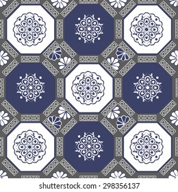 seamless pattern of blue and white colors