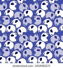 seamless pattern Blue and white elephant. Textile fabric vector illustration