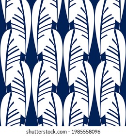 seamless pattern blue white feathers corporate style vector