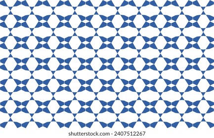 patrón sin fisuras con diamante de flor azul y blanca, triángulo azul en círculo componer en columna repetir diseño sin fisuras para impresión de tela o papel de pared o fondo, pantalla de pintura de camisetas, arriba y abajo