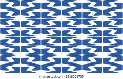 Patrón sin fisuras de azul y blanco, cinta de línea sobre fondo blanco, patrón sin fisuras de repetir las ondas azules como línea de tira Horizontal, diseño de Imagen repleto para la impresión de la tela