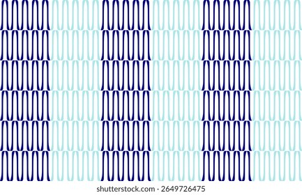 padrão contínuo de fita de linha azul e branca no fundo branco, padrão contínuo com repetição de ondas azuis como linha de faixa horizontal, design de imagem completa para padrão de impressão de tecido, coluna vertical  