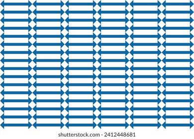 Seamless pattern with blue and white stripes on a white background