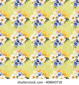 Seamless pattern blue white yellow Vector Illustration EPS8