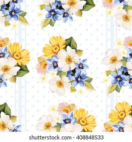 Seamless pattern blue white yellow Vector Illustration EPS8