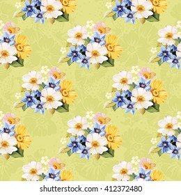 Seamless pattern blue white yellow Vector Illustration EPS8