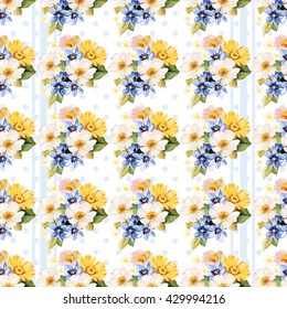 Seamless pattern blue white yellow Vector Illustration EPS8