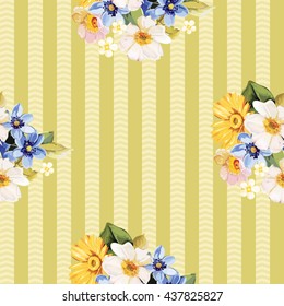 Seamless pattern blue white yellow Vector Illustration EPS8