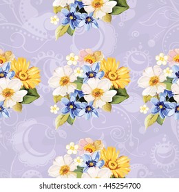 Seamless pattern blue white yellow Vector Illustration EPS8