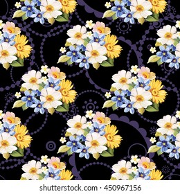 Seamless pattern blue white yellow Vector Illustration EPS8