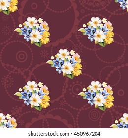 Seamless pattern blue white yellow Vector Illustration EPS8