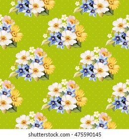 Seamless pattern blue white yellow Vector Illustration EPS8