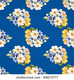 Seamless pattern blue white yellow Vector Illustration EPS8