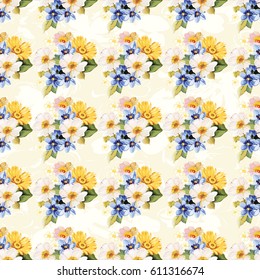 Seamless pattern blue white yellow Vector Illustration EPS8